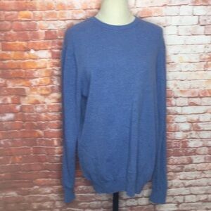 Emi Maglia Italian Cashmere Wool Blend Blue Crewneck Sweater